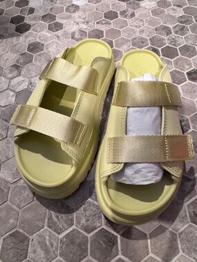 UGG Yellow Dual-Strap Slide Sandals
